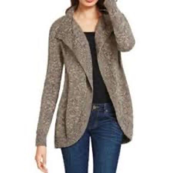 CAbi 880 Swear By Sweater Brown Marled Open Front Cardigan - Picture 1 of 7